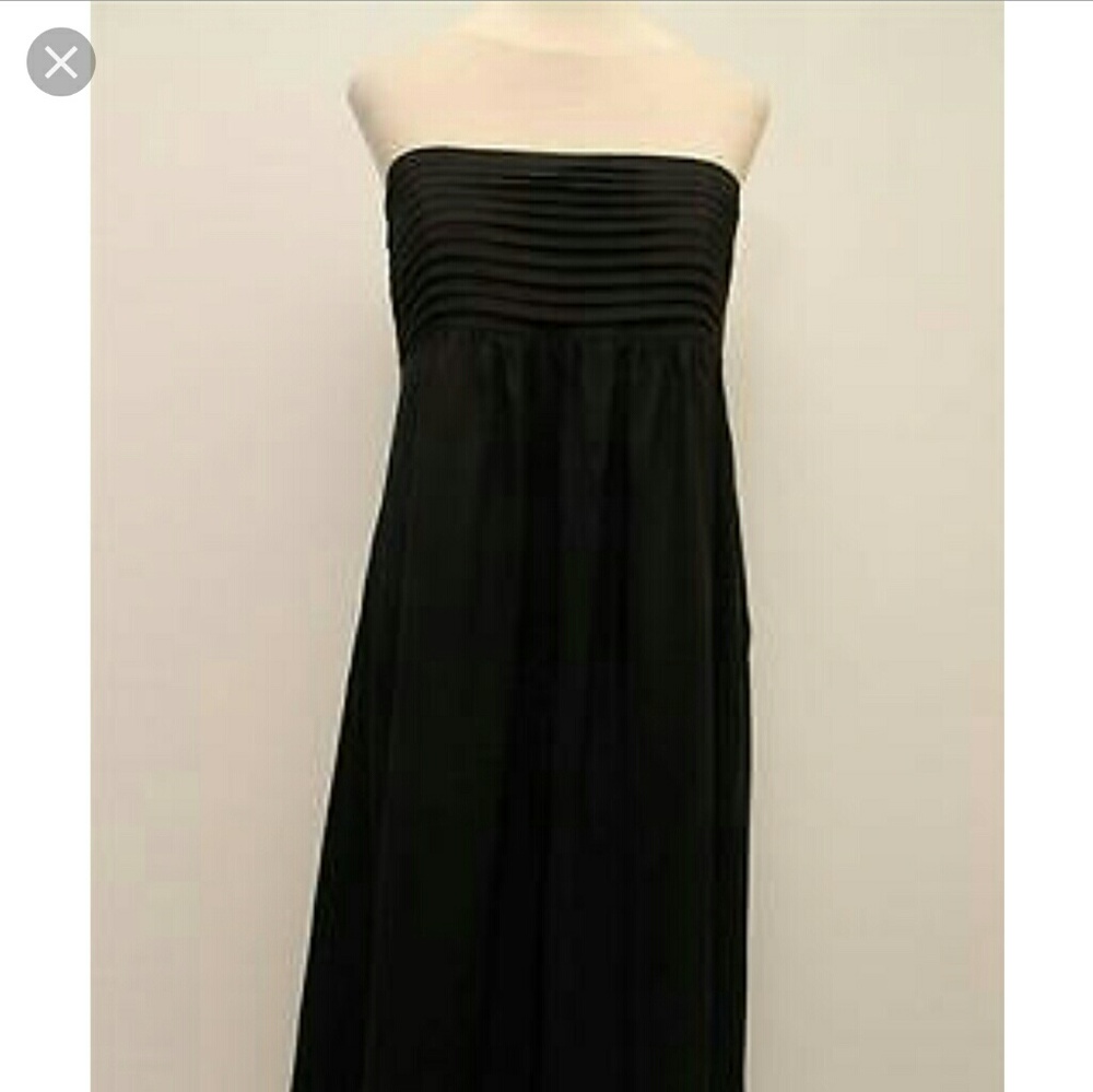 NWT Banana Republic black silk strapless dress